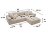 Ecksofa L-Form Links Nork Schwarz