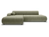 Ecksofa L-Form mit Schlaffunktion und Bettkasten Lisso Links Grün