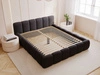 Polsterbett ohne Bettkasten mit Lattenrost 180x200 Cloud Low aus Bouclé-Stoff Schwarz