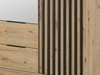 Kleiderschrank mit Spiegel 155 cm Macron Artisan Eiche, Schwarz