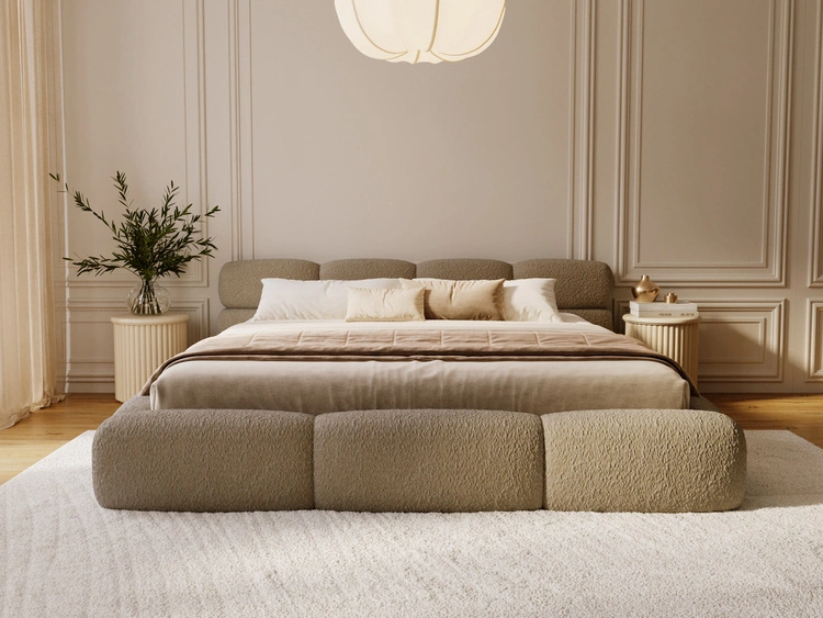 Polsterbett mit Bettkasten und Bettrost 160x200 Sweet Low Braun