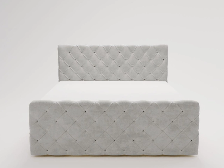 Boxspringbett mit Bettkasten 120x200 Lunaris Hellgrau
