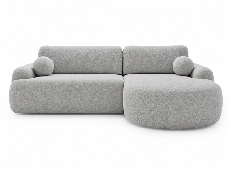 Ecksofa L-Form Rechts mit Schlaffunktion und Bettkasten Aurio Grau