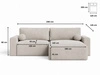 Ecksofa L-Form mit Schlaffunktion und Bettkasten Aurora Grau