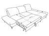 Ecksofa L-Form Links mit Schlaffunktion und Bettkasten Hannover Orange
