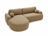 Ecksofa L-Form Links mit Schlaffunktion und Bettkasten Aurio HellBraun