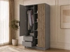 Kleiderschrank mit Spiegel 105 cm Macron Grau, Artisan Eiche