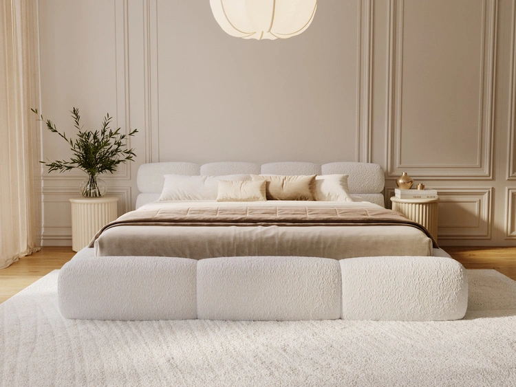 Polsterbett mit Bettkasten und Bettrost 140x200 Sweet Low Beige