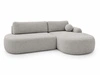 Ecksofa L-Form Rechts mit Schlaffunktion und Bettkasten Aurio O Grau