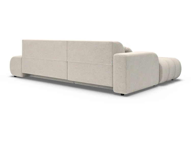 Ecksofa L-Form mit Schlaffunktion und Bettkasten Lisso Links Beige