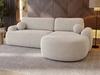 Ecksofa L-Form Rechts mit Schlaffunktion und Bettkasten Aurio Creme