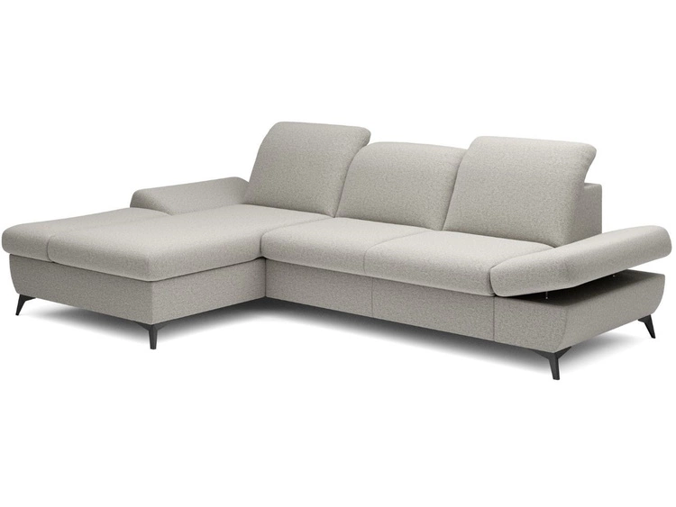 Ecksofa L-Form Links mit Schlaffunktion und Bettkasten Hannover Beige