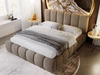 Polsterbett mit Bettkasten und Lattenrost 120x200 Cloud Bouclé-Stoff Braun