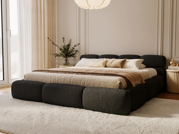 Polsterbett mit Bettkasten und Bettrost 120x200 Sweet Low Schwarz