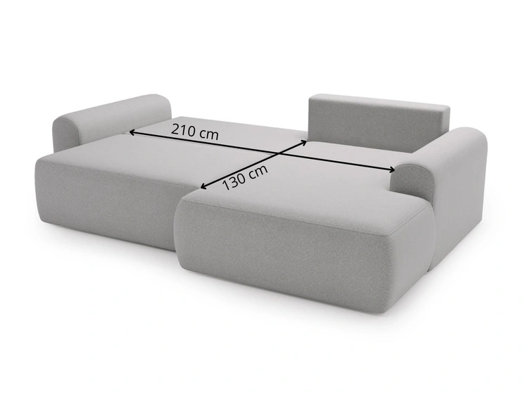 Ecksofa L-Form mit Schlaffunktion und Bettkasten Savana Links Dunkelbeige