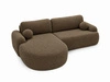 Ecksofa L-Form Links mit Schlaffunktion und Bettkasten Aurio Braun