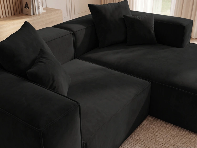 Ecksofa L Rechts Vellaro Schwarz