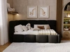 Gepolstertes Jugend-Einzelbett mit Bettkasten und Bettrost aus Holz 90x200 Modo One Rechts Schwarz