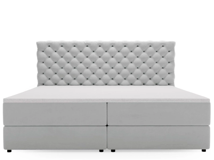 Boxspringbett mit Bettkasten 160x200 Bergamo Hellgrau