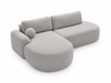 Ecksofa L-Form Links mit Schlaffunktion und Bettkasten Aurio O Grau
