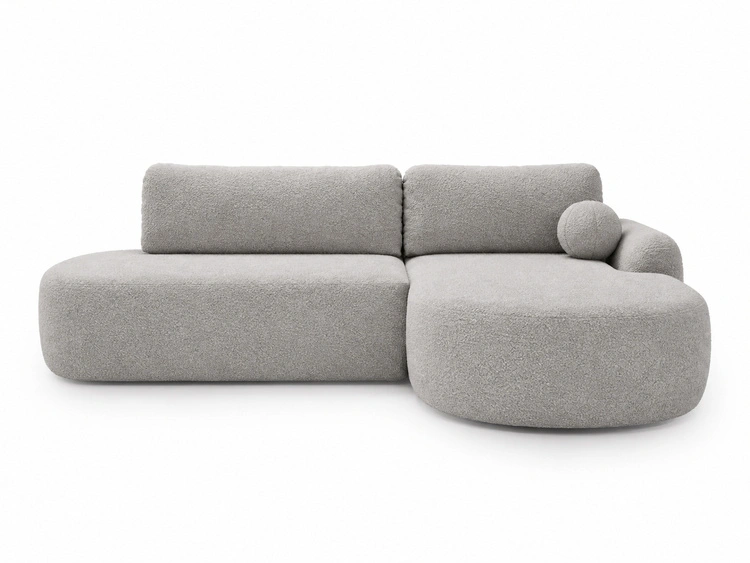 Ecksofa L-Form Rechts mit Schlaffunktion und Bettkasten Aurio O Grau