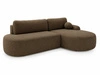 Ecksofa L-Form Rechts mit Schlaffunktion und Bettkasten Aurio O Braun