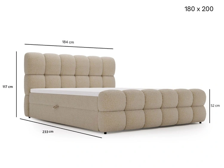 Boxspringbett mit Bettkasten 180x200 Modo Braun