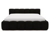 Polsterbett ohne Bettkasten mit Lattenrost 180x200 Cloud Low aus Samtstoff Schwarz