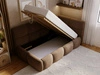 Gepolstertes Jugend-Einzelbett mit Bettkasten und Holzrost 90x200 Modo One Links Braun