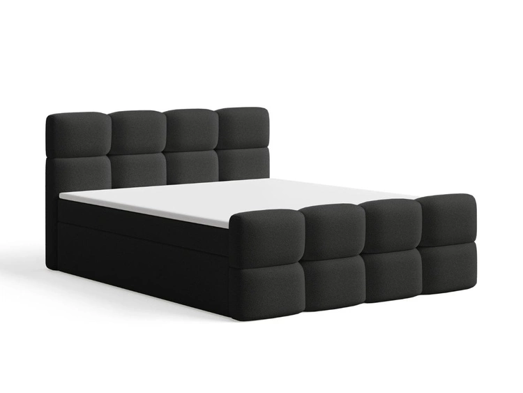 Boxspringbett mit Bettkasten 160x200 Rivon Schwarz