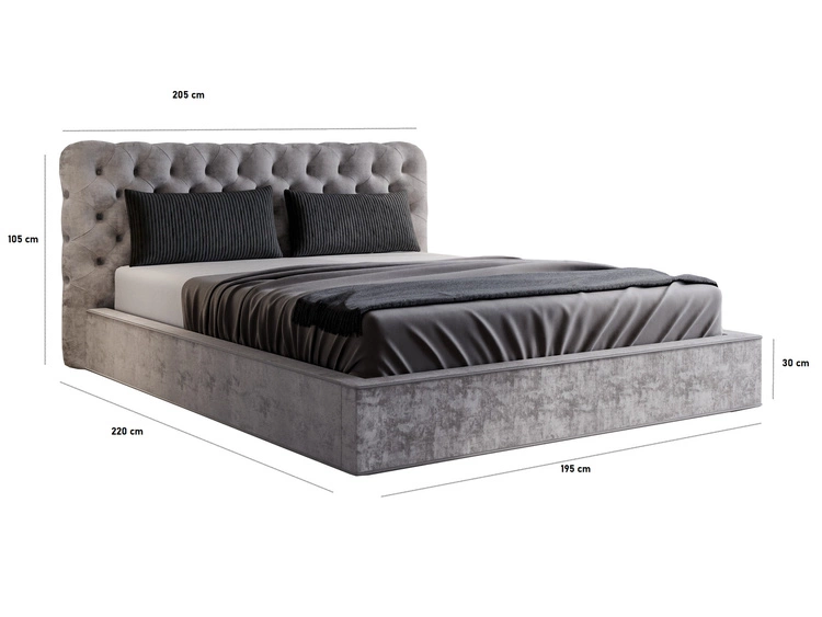 Chesterfield Polsterbett 180x200 Apollo - Grün