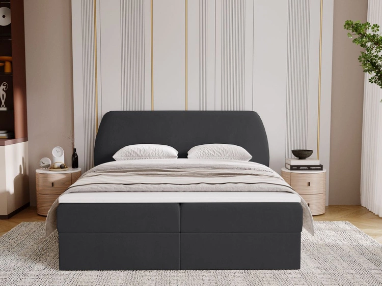 Boxspringbett mit Bettkasten 160x200 Bogota Schwarz