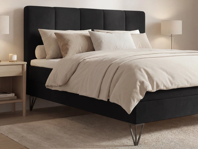 Boxspringbett mit Bettkasten 120x200 Vendi grau