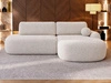 Ecksofa L-Form Rechts mit Schlaffunktion und Bettkasten Aurio O Creme