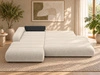 Ecksofa L-Form mit Schlaffunktion und Bettkasten Lisso Links Beige