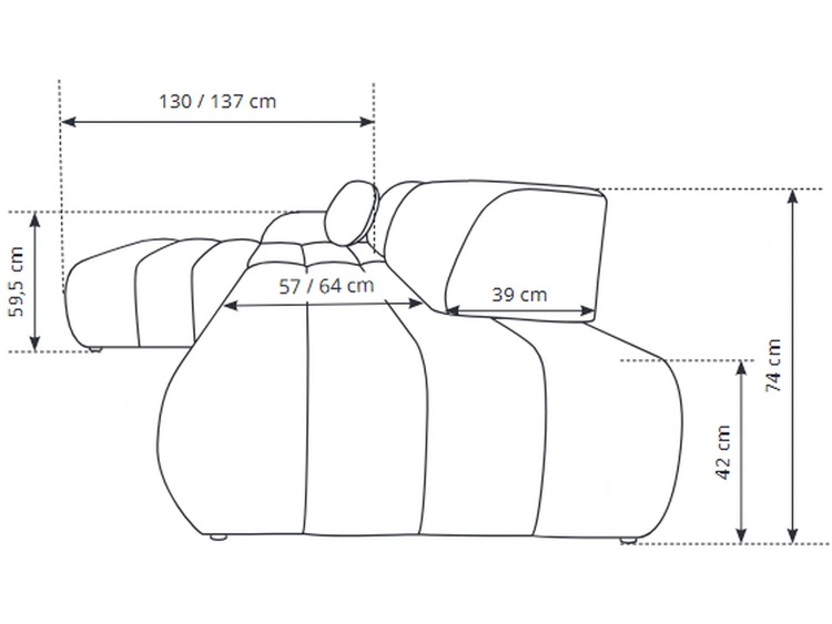 Ecksofa L-Form mit Schlaffunktion und Bettkasten Lisso Rechts Grau