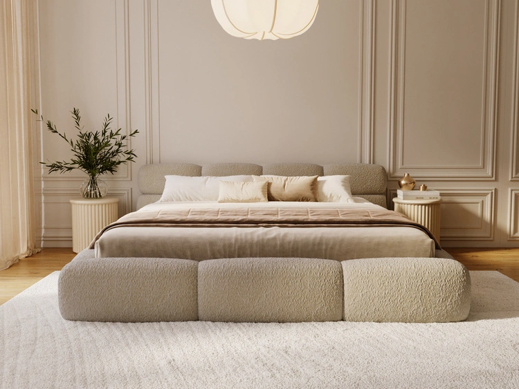 Polsterbett mit Bettkasten und Bettrost 120x200 Sweet Low Dunkelbeige