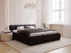 Polsterbett ohne Bettkasten mit Lattenrost 200x200 Cloud Low aus Bouclé-Stoff Schwarz
