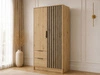 Kleiderschrank 105 cm Macron Artisan Eiche, Schwarz