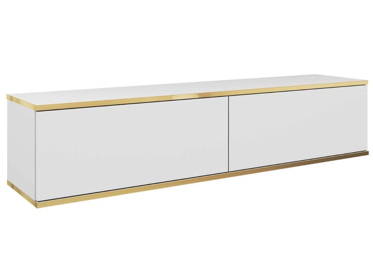 TV-Lowboard Hänge mit Türen 135 cm Diolo Weiß mit glatter Front