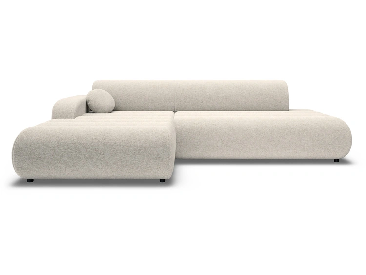 Ecksofa L-Form mit Schlaffunktion und Bettkasten Lisso Links Beige