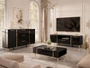 Wohnzimmer-Set im Glamour-Stil auf Beinen Lunelie Schwarz Hochglanz