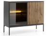 Türkommode mit Led Deo 104 cm Schwarz, Eiche Wotan