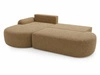 Ecksofa L-Form Links mit Schlaffunktion und Bettkasten Aurio O Hellbraun