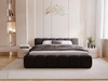 Polsterbett ohne Bettkasten mit Lattenrost 120x200 Cloud Low aus Bouclé-Stoff Schwarz