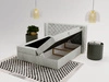 Boxspringbett mit Bettkasten 140x200 Lion Hellgrau