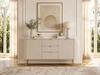 Kommode mit Türen und Schubladen Viva Beige auf Golden Beinen