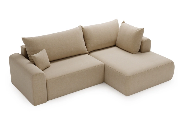 Ecksofa L-Form mit Schlaffunktion und Bettkasten Savana Bis Beige