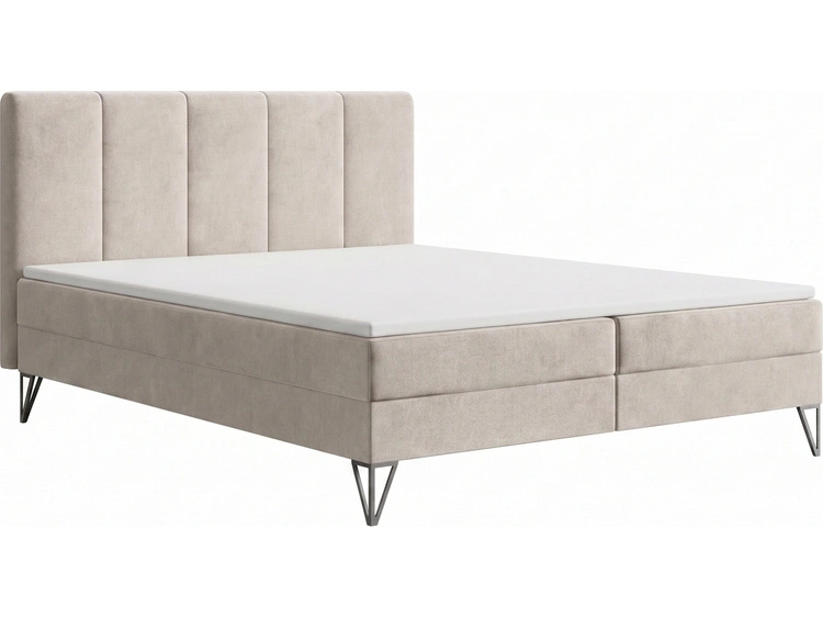 Boxspringbett mit Bettkasten 140x200 Vendi Beige