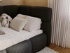 Gepolstertes Jugend-Einzelbett mit Bettkasten und Lattenrost 90x200 Modo One Links Schwarz